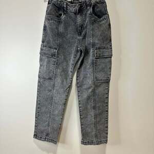 GAP Kids High Rise Cargo Girlfriend Jeans, Sz 14 (adjustable waist)